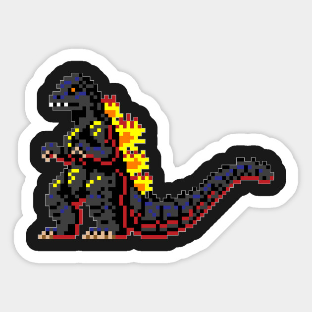 Pixel Burning Godzilla - Godzilla - Pegatina | TeePublic MX